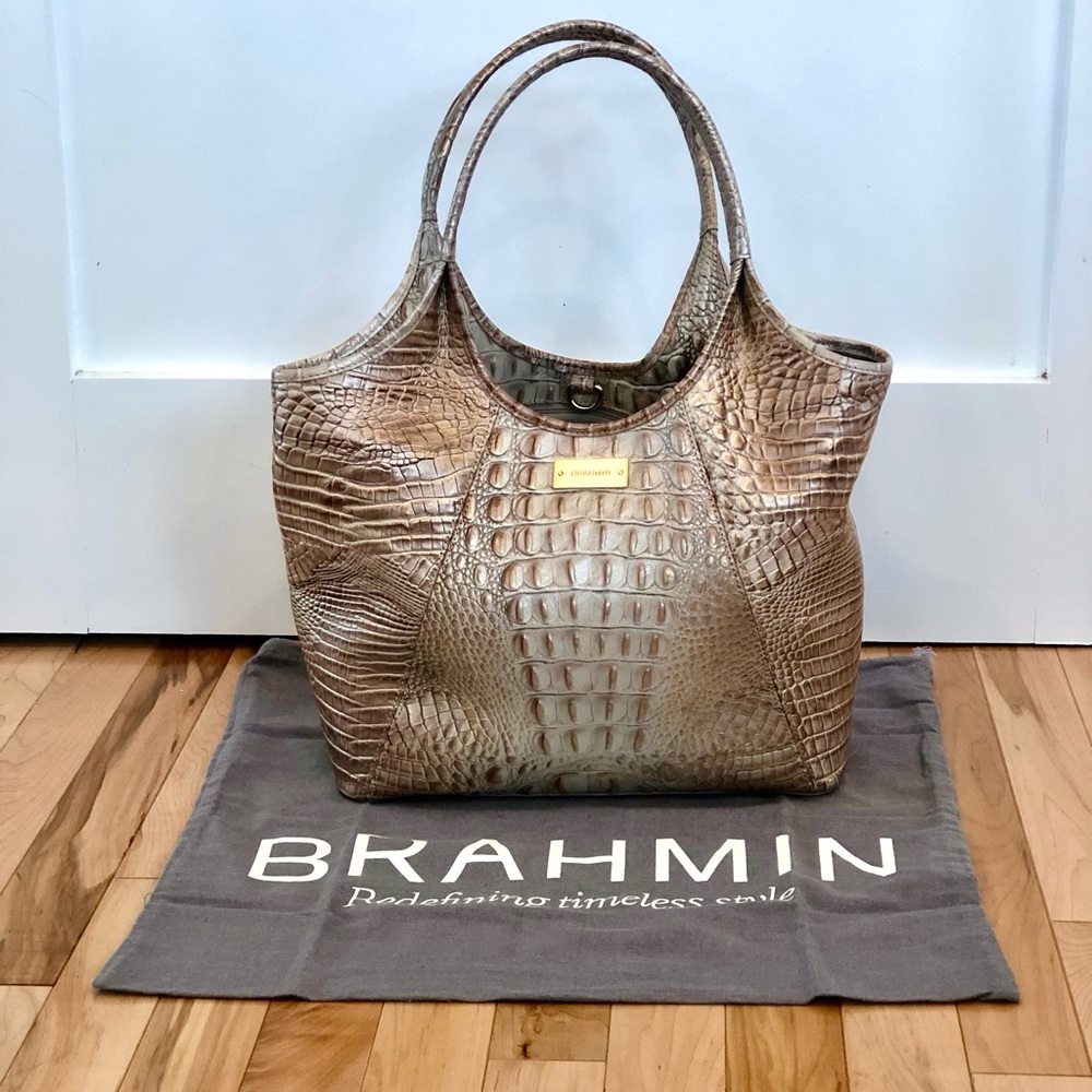 Brahmin Aztec Melbourne Small Shopper Tote, new.